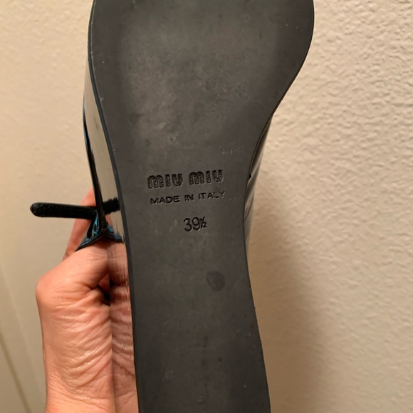 Miu miu platform black shiny shoes. 39.5 / size 8. - Picture 10 of 11